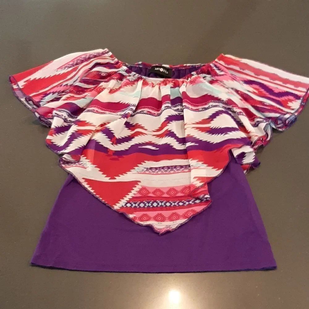 Amy Byer Purple and Pink Top